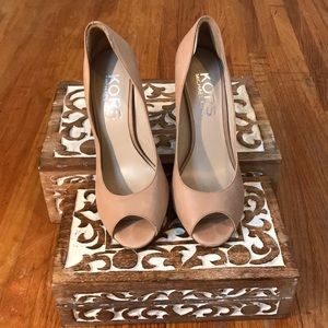 Michael Kors nude peep toe heels